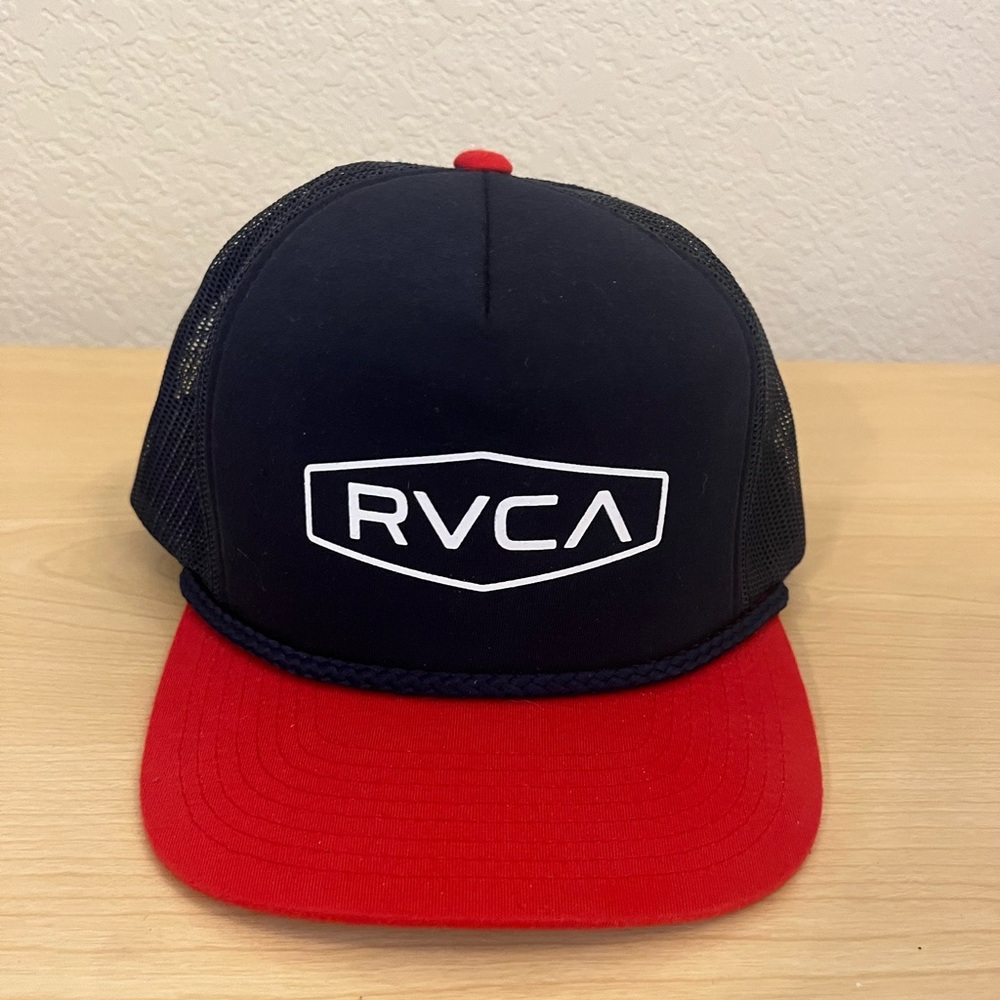 RVCA Deep Fit Blue and Red Trucker Hat